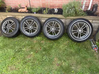 Michelin x-ice tires used 4 seasons. Rims are in great shape. Made for winter. 225 60 R17 had to buy...
