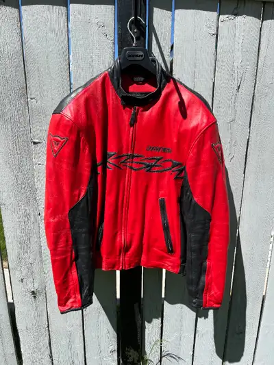 For Sale: Dainese leather motorcycle jacket Size 56 Included is Dainese back protector Jacket is in...