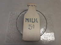 12 inch Handcrafted Wood Milk 5c Sign
