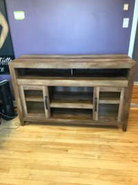 Large entertainment console,can place fireplace insert in middle