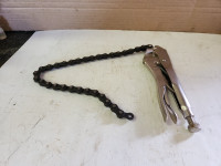 8" adjustable vice grip locking chain pliers, with 18" lg chain