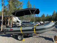Seamax Ocean 430 14 Foot Inflatable with 20 HP motor and trailer