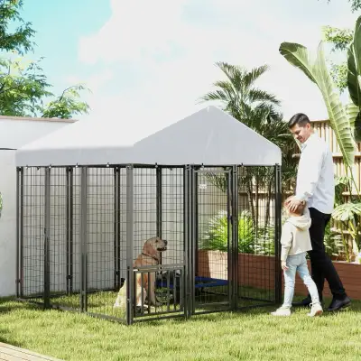 Outdoor Dog Kennel with Waterproof UV-Resistant Cover, Rotating, View more