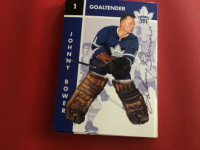 Johnny Bower signed card from the deceased HHOF