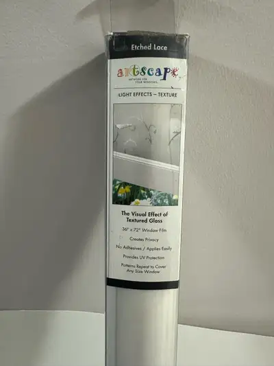 Privacy window film , brand new in package. It’s a white with a frosted design on the film, to allow...