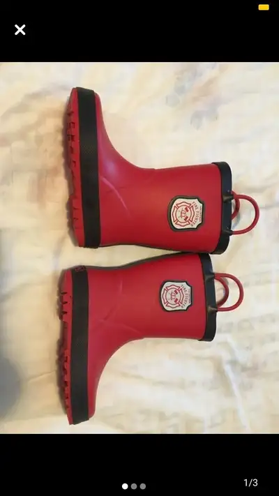 Fireman, firewoman themed boots! Worn only inside 2-3 times. Excellent condition. Smoke-free, pet-fr...