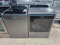 Whirlpool 27" Grey Topload Washer & Frontload Electric Dryer Set
