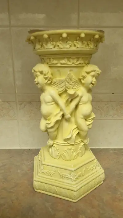 Cherub pedestal for pillar candle or as a pedestal, View more