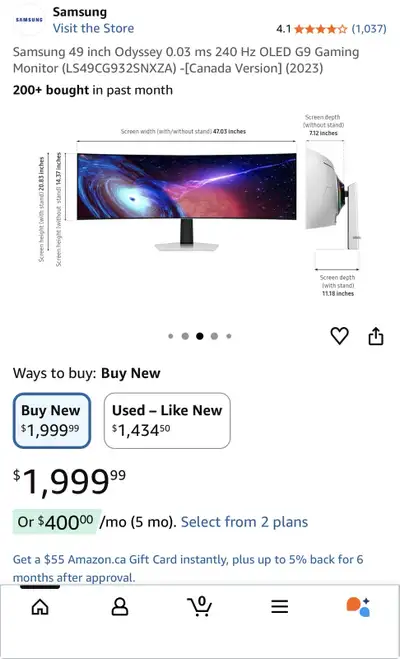 Samsung Odyssey OLED G9 49” – Open Box / Never Used, View more