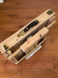 Vintage solid Wood Tabletop Easel Storage Box 16.5” x 14.5” x 4”