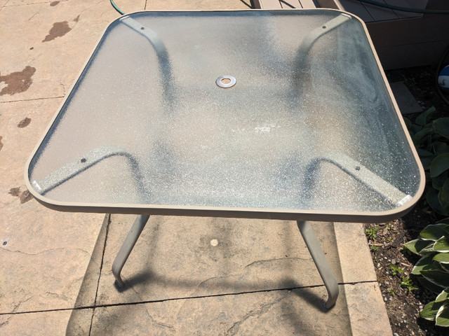 Square Tempered Glass Patio Table $45 OBO  in Patio & Garden Furniture in Norfolk County