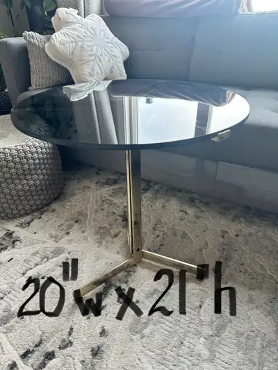 ROUND GLASS SIDE TABLE , View more