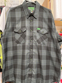 DIXXON FLANNEL SHIRT "ADRENALINE", SIZE XL, LIKE NEW.