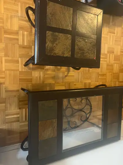 table bois solide et metal 2x, View more