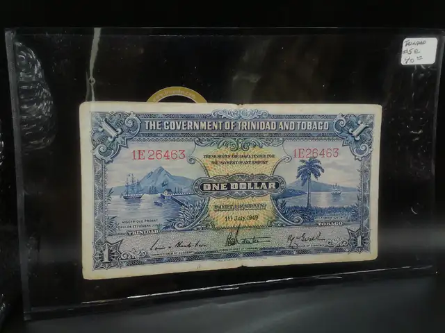 1949 Trinidad and Tobago One Dollar #5e Banknote in Arts & Collectibles in Mississauga / Peel Region - Image 2