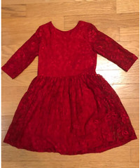 Floral Lace Red Dress! Plus Size 22-24