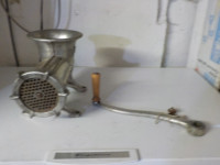 CAST IRON MEAT GRINDER WITH HAND HELD CRANK #32