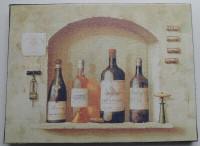 Deux toiles représentant des bouteilles de vin
