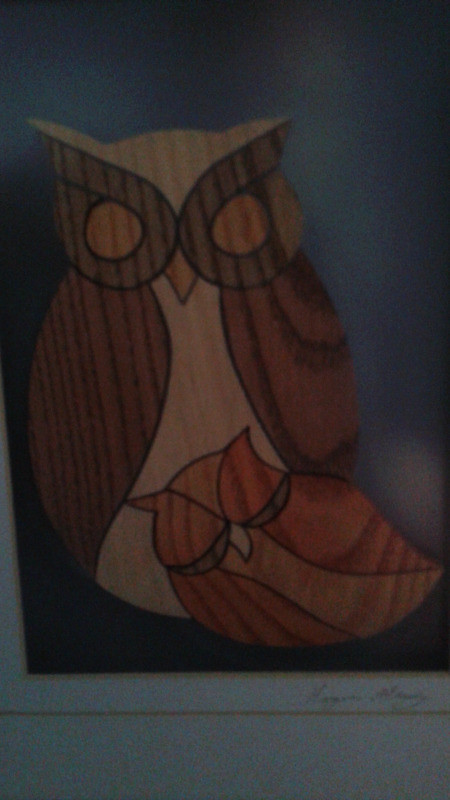 cadre 2 hiboux en bois/ wooden owl frame dans Décoration intérieure et accessoires  à Laval/Rive Nord - Image 2