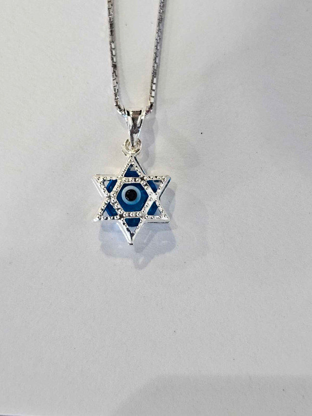 Evil Eye Pendant w/ Sterling Silver Box Chain in Jewellery & Watches in Edmonton