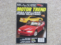 Motor Trend - January 1994 - 1994 Car of the Year - Mustang