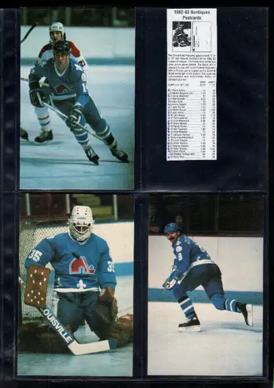 1982-83 NORDIQUES DE QUEBEC POSTCARD SET CARTE POSTALE TRÈS RARE, View more