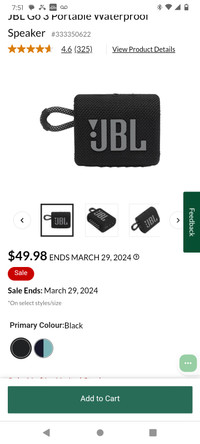 JBL speaker retails 4998