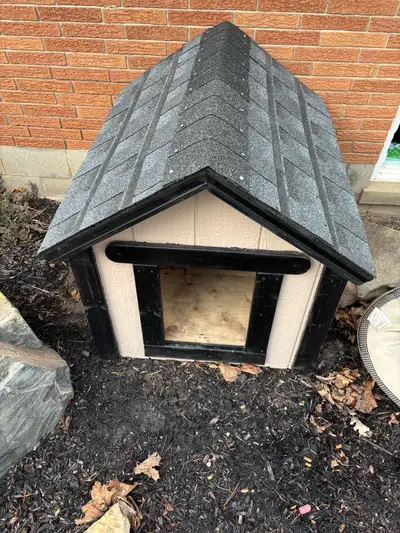 Large custom built dog house, well built. Practically Brand new, bought in the fall. Dog passed away...