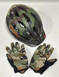Giro Youth Bike Helmet with Matching Gloves