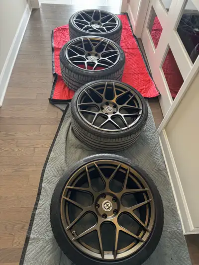 I have a set of HRE wheels . 5x120 very good condition 285-35-20 ET 40 265-35-20 ET25 Perfect fitmen...