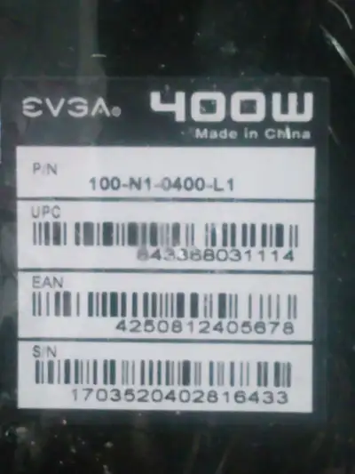 400 Watt EVGA power supply for computers, View more