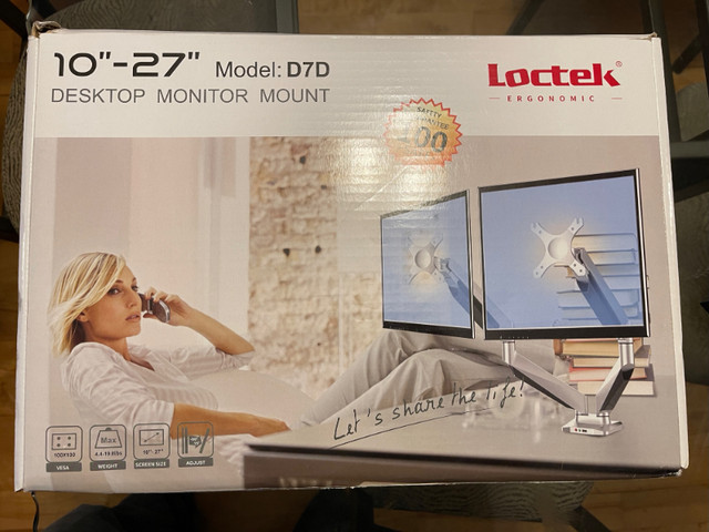 Loctek D7D Dual Monitor Arm dans Moniteurs  à Laval/Rive Nord