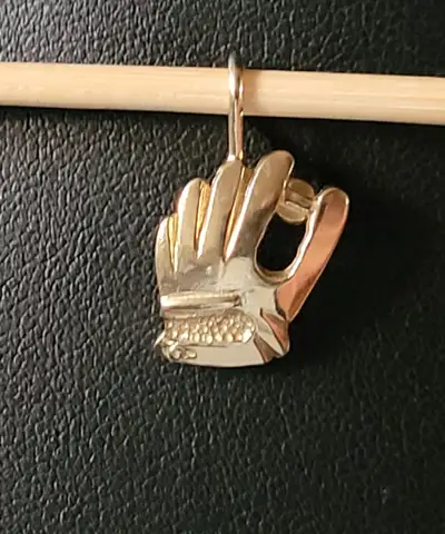 Vintage Rare 10k Gold Baseball Glove & Ball Charm Pendant, View more