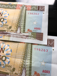 Discontinued Cuban CUC Pesos convertibles SEQUENTIAL numbers!