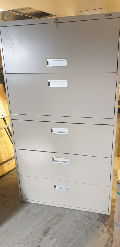 Staples Lateral File Cabinet 5-Drawer Sand 18