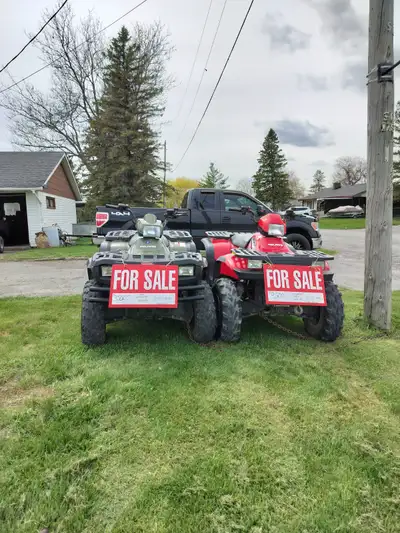 2 ATV's 400 sportsman. 2003 Red Approx 5,000 miles & 2004 Green Approx 4,500 miles. Will sell separa...