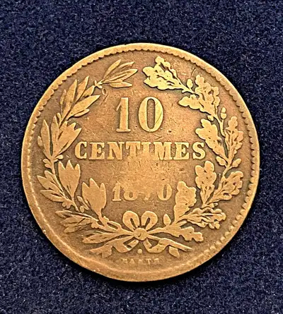 1870 10 Centimes Luxembourg Coin, View more