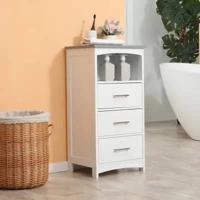 Small Bathroom Storage Cabinet, Floor Cabinet with 3 Drawers , View more