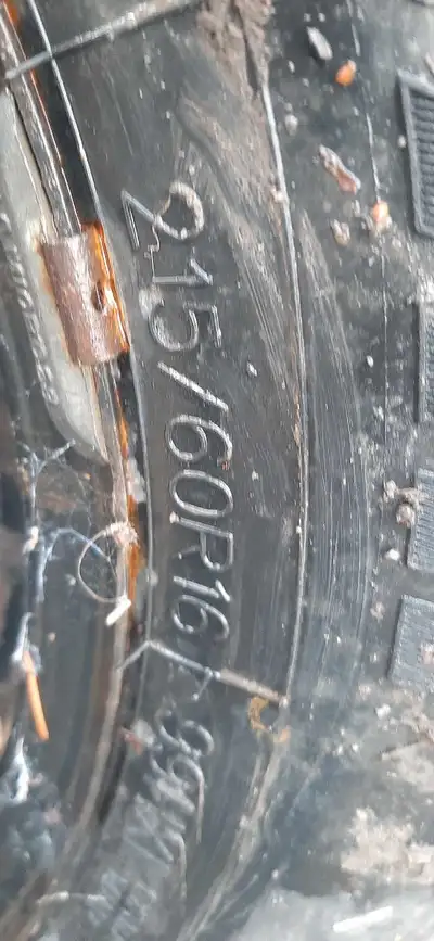4 winter tires mounted on rims. Only used 1 winter. Don't fit on our new van. Rim bolt pattern is 5x...