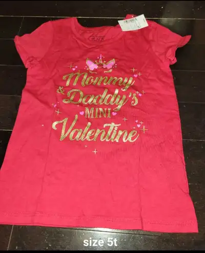 Girl's size 5t Valentine's day short sleeve shirt (new with tag), View more