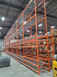 Used 20’ x 42” pallet rack frames. Not low quality import rack