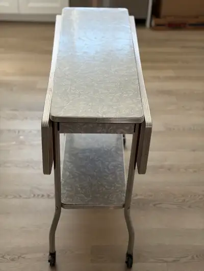 Vintage Mid-Century Folding Drop-Leaf Table – Retro Laminate, View more