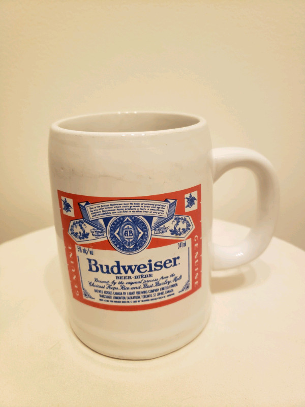 Vintage Porcelain Budweiser Beer Stein in Kitchen & Dining Wares in Winnipeg