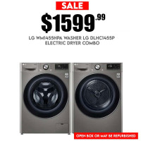 Our Huge Sale! LG WM1455HPA Washer LG DLHC1455P Electric Dryer