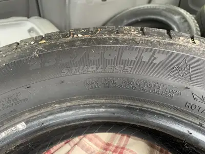 - 235/60 R17 Studless - used one winter only just to go to Ontario and back for 2 weeks - lots of de...