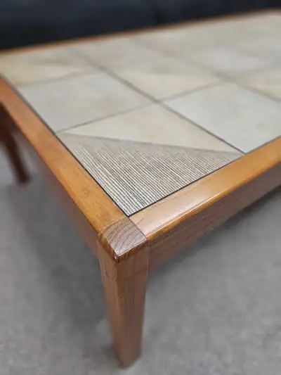 Peak Scandinavian design. Made in Denmark by Gangso Mobler. Geometric tile inlay with teak frame and...