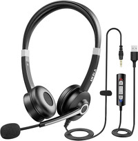 NEW Wired USB or inline Headset with Microphone (AIKELA)‎ MHP682