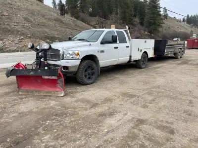 2008 dodge 3500 4x4 with boss plow and service box 2016 dump trailer Sold as a combined unit