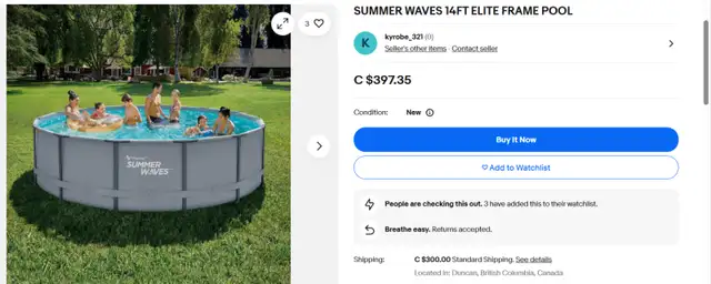 Large 12' diameter above ground Outdoor Pool63838168755459122