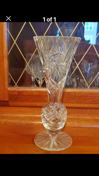Vintage Crystal Pinwheel Vase